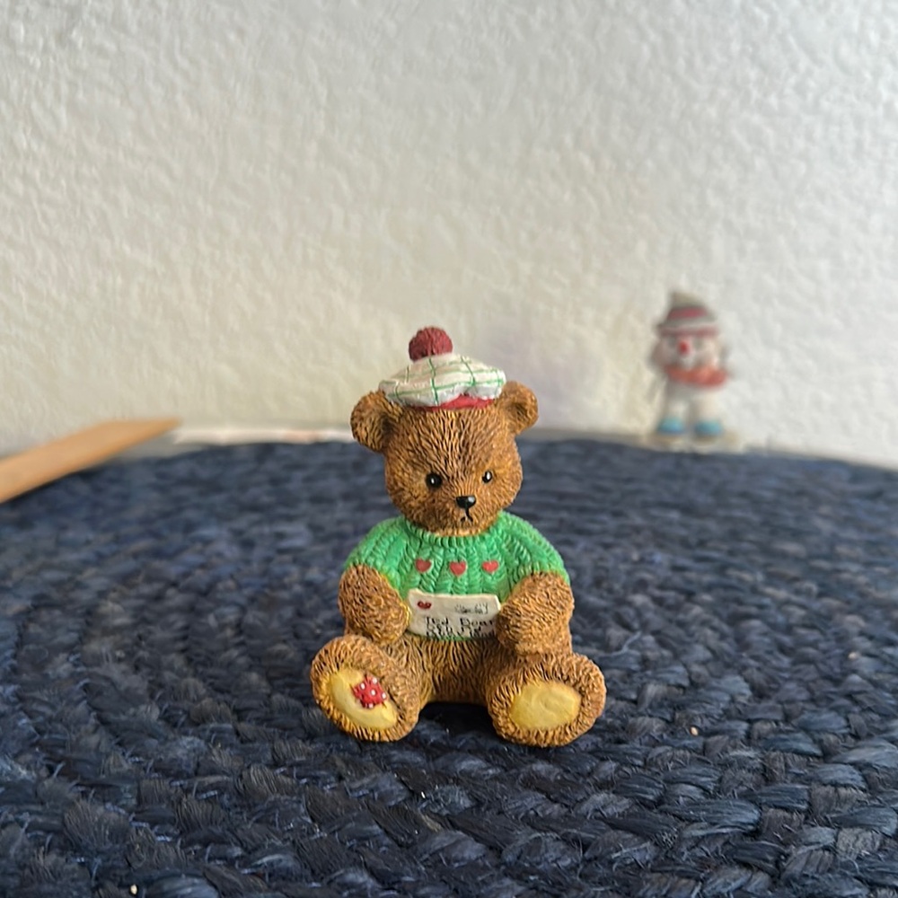 Bronson collectibles Cute Bear Figurine with Green Sweater